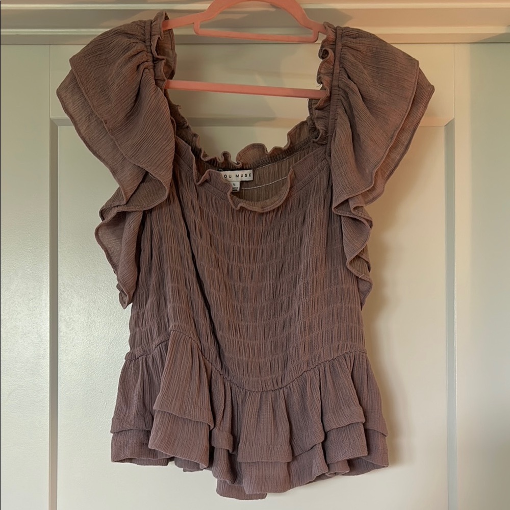 Ruffled Purple Tank Top - Size L
